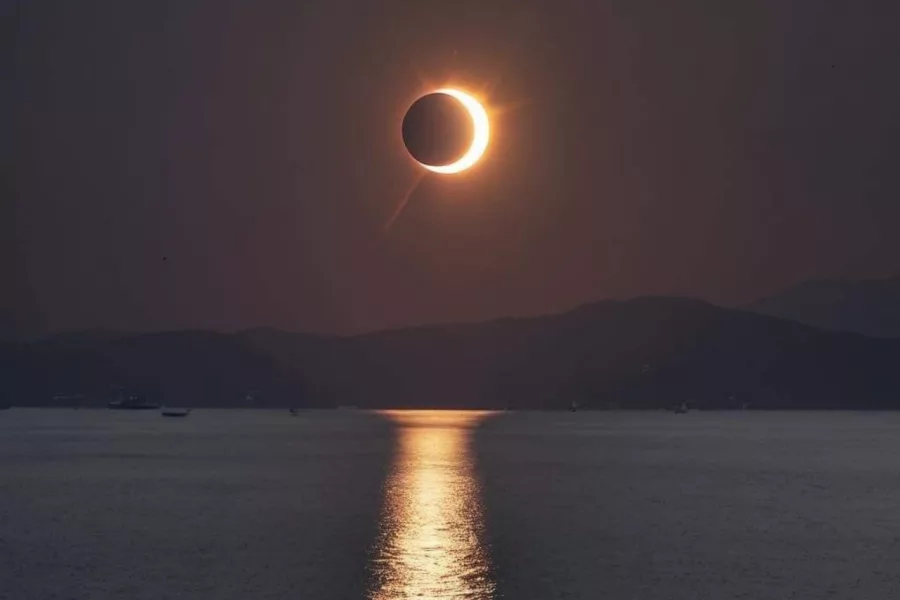 Solar Eclipse in Mallorca from the Sea